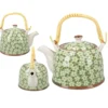 Czajnik ceramiczny z zaparzaczem z motywem kwiatowym 418-5109