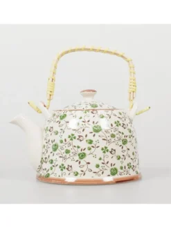 Czajnik ceramiczny z zaparzaczem z motywem kwiatowym 418-5102