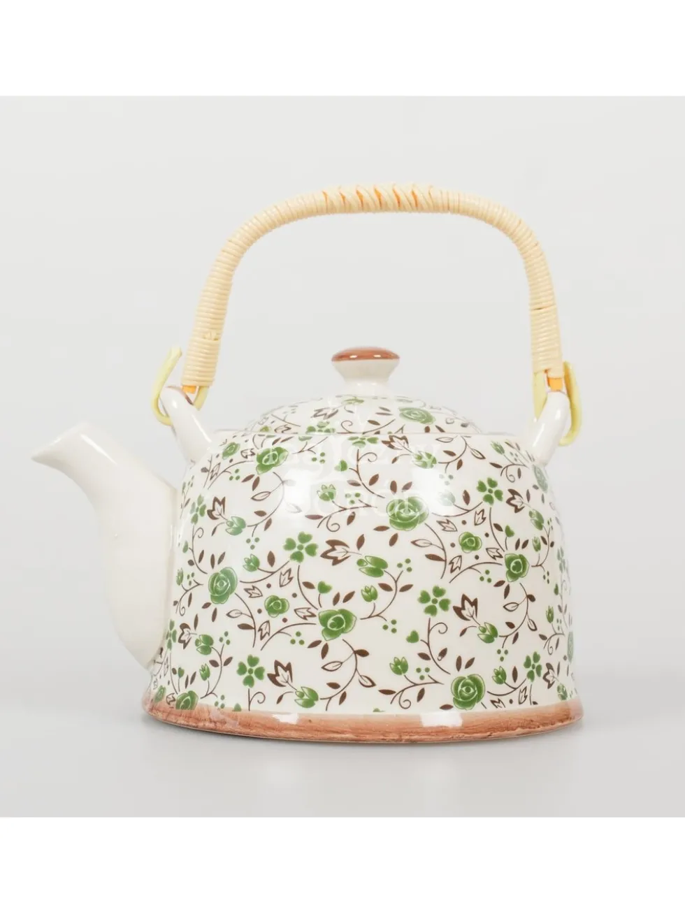 Czajnik ceramiczny z zaparzaczem z motywem kwiatowym 418-5111