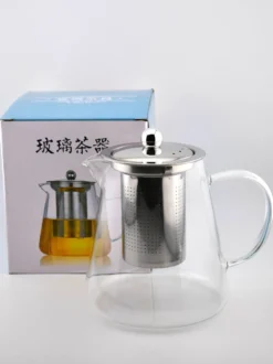 Czajnik szklany z metalowym zaparzaczem 750 ml 889-0406