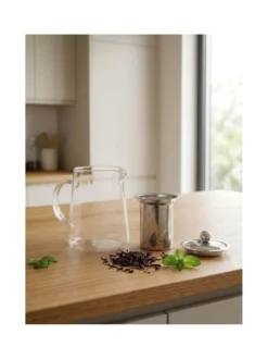 Czajnik szklany z metalowym zaparzaczem 750 ml 889-0406